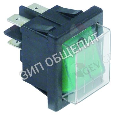 Выключатель балансирный Kromo, 30x22мм, зелён., 2NO для 5+5M / 5M / 6+6M / 6+6T / 6M