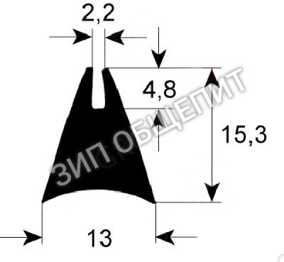 Уплотнитель для стекла 2838000 Mareno, профиль 1640 для CSM201 / CSM202