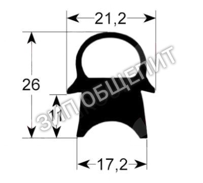 Уплотнитель дверной 2842114 Mareno, профиль 2441 для CS4E / CS4EP