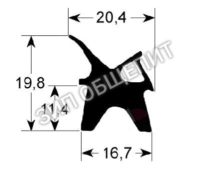 Уплотнитель дверной R70042000 Mareno, профиль 2410 для CVG105H / CVG105M / VG105M / VG105X