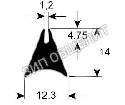 Уплотнитель для стекла R70040050 Mareno, профиль 1620 для CVE004H / CVE004M / CVE104H / CVE104M / VE004M / VE004X / VE104M