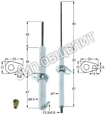Электрод зажигания R63050070 Mareno, набор для MACG05M / MACG07M / MG061D / MG061M / MG061P / MG061T / MG101M