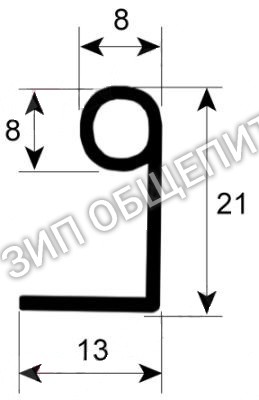 Уплотнитель дверной Aristarco, Д 1230мм для GL4.32E / GL4.32EM / GL5.34E / GL8.50E / GL8.50EM / LP55-65 / LP65-65