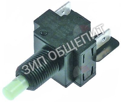 Выключатель нажимной кнопочный Bertos, ø монтажный M11x1мм, чёрн., 2NO, 250В, 16А для E7F10-4B / E7F10-4BS / E7F10-4M / E7F10-4M