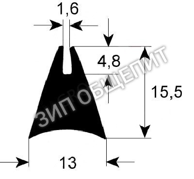 Уплотнитель для стекла Bertos, профиль 1650, Д 2250мм для FME10 / FME10EP / FME10M / FME20 / FME20M / FPE12TURBO / WAV-E12