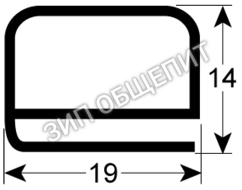 Уплотнитель дверной 36926 Hoonved для 60EBT, C53DE, C53E, C60DE, C60E, C68DE, C68E, C68EBT, C6DE, C6E, SP45DE, SP45E, SP50DE